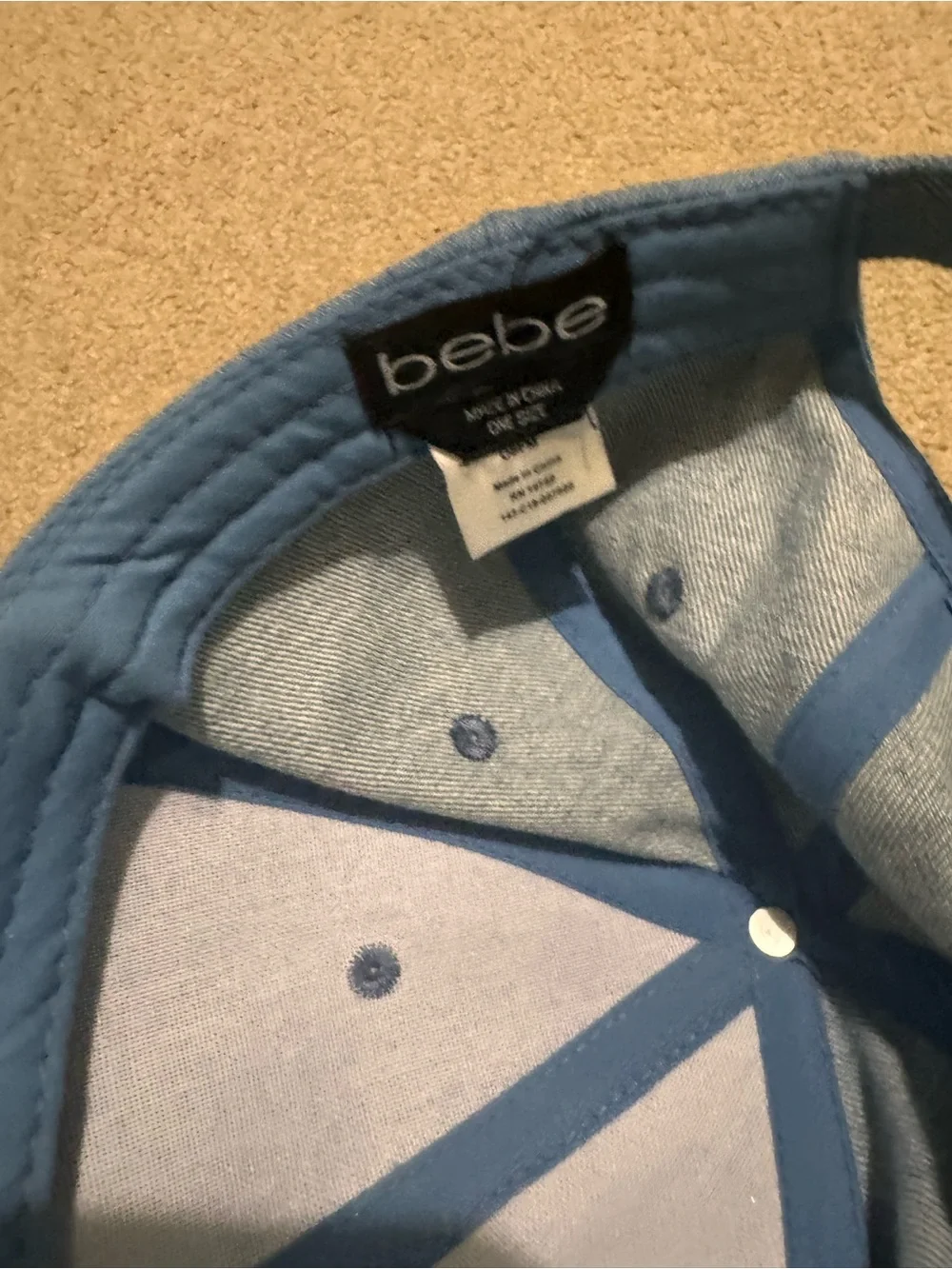 Bebe Denim Floral Baseball Cap